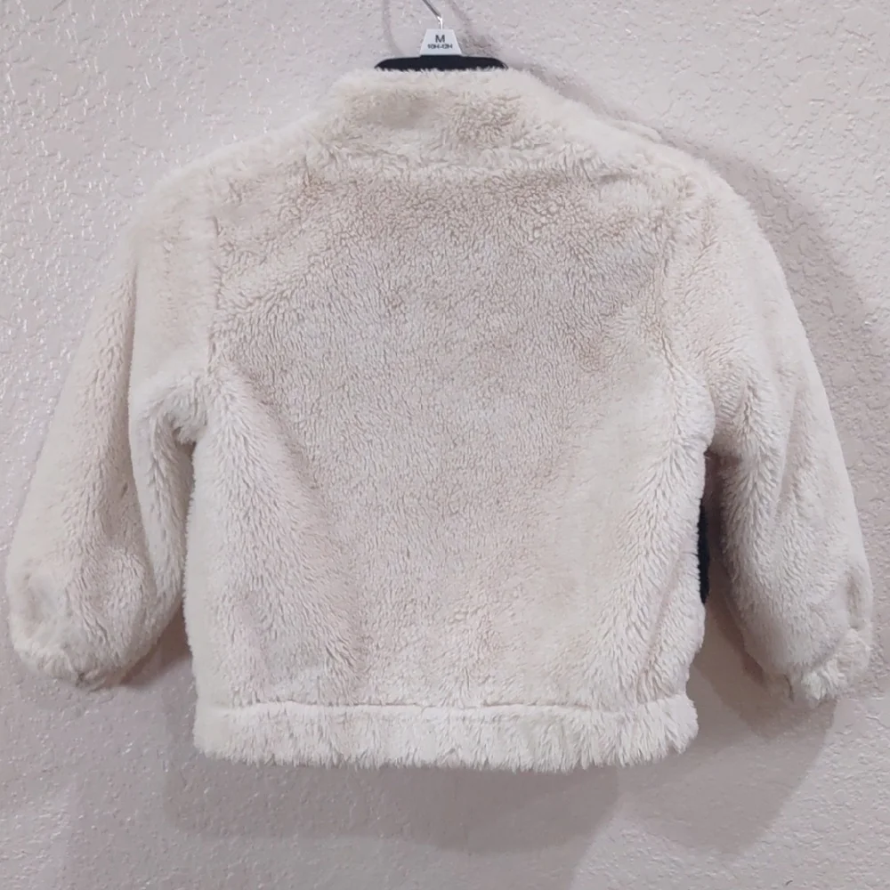 NIKE Cream and Black Fuzzy Jacket